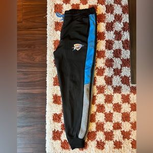 NBA Oklahoma City OKC Thunder Mens Joggers Sweatpants Size Large Pockets Black